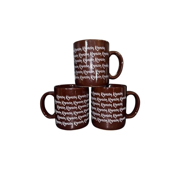 Kahlua Logo Brown Coffee Mug Set Of 3 - Picture 1 of 6